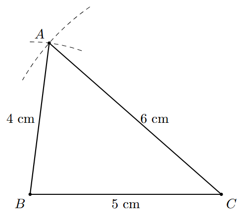 Step 1: The original triangle ABC is constructed.